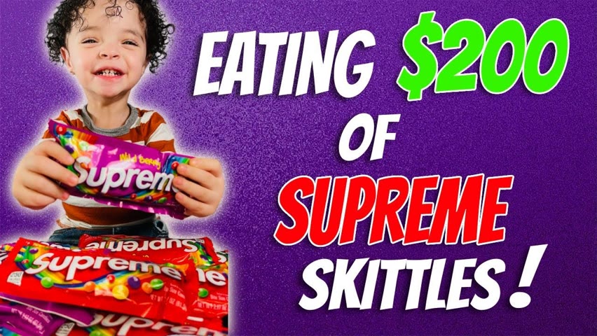 Sour Baby eats $200 worth of SUPREME Skittles!! 😳