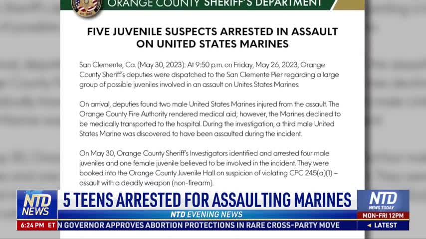 Teens Arrested in Connection With Group Attack on Marines Over Memorial Day Weekend