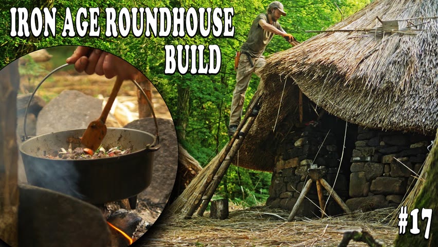 Medieval Bushcraft Vibes in the Woods | venison stew, reed thatch house (Ep.17)