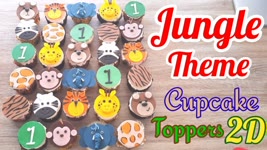 Super Easy Jungle Safari Animals 2d Cupcake Edible Topper