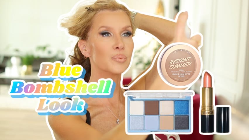 Blue Bombshell Makeup | Apricot Fantasy Nude Lip | Hair & OOTD