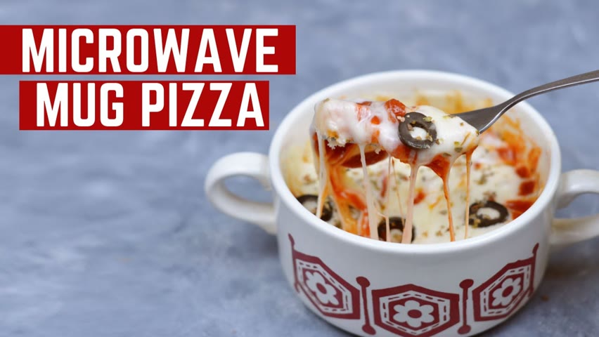 1 Minute Mug Pizza In Microwave | Mamagician