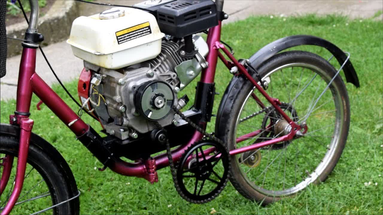 200cc On Foldable Bike!? Homemade Motorised Bike - Experiment