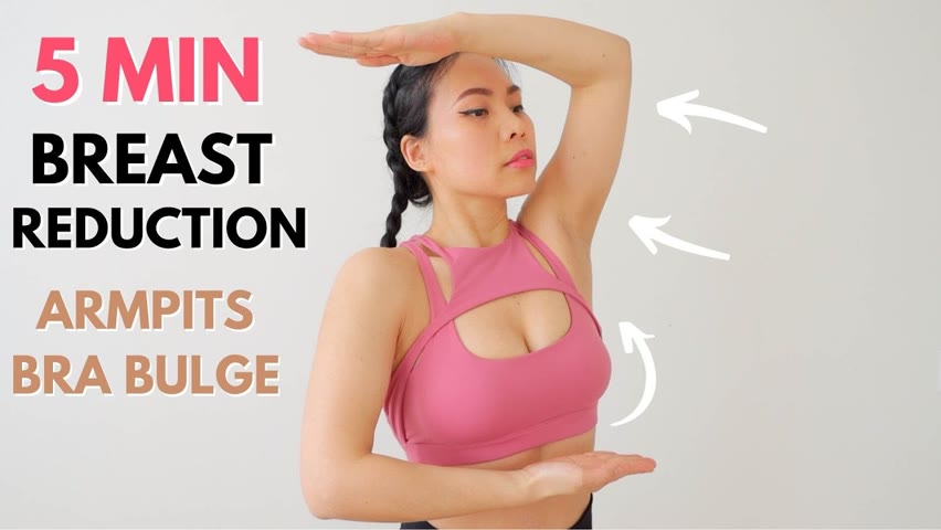 EFFECTIVE breast reduction workout, burn armpit fat, bra bulge. Cardio upper body, light dumbbells