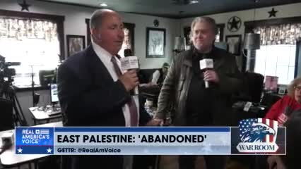 Steve Bannon Talks To East Palestine Residents Suffering From Train Derailment Chemicals.