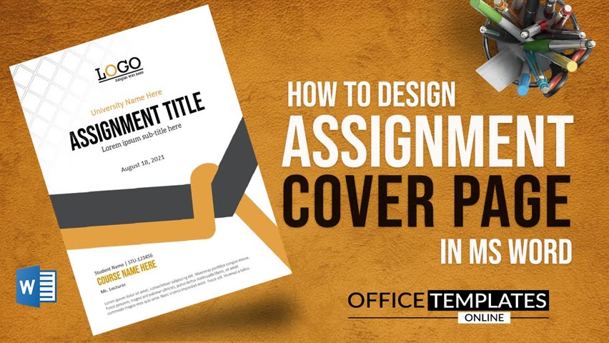 How to do a Cover Page Design for Assignment in MS Word | DIY - Microsoft Word Tutorial