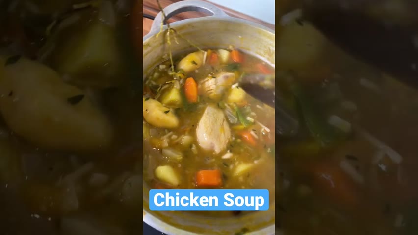 ￼ Hot pepper, chicken soup, with vegetables and okra ￼ Jamaican style of cooking!