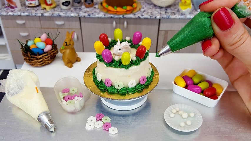 Mini EASTER CAKES 🥕🐰🌺🥚🍰 Chocolate cake / mini cooking / mini food / tiny kitchen / ASMR