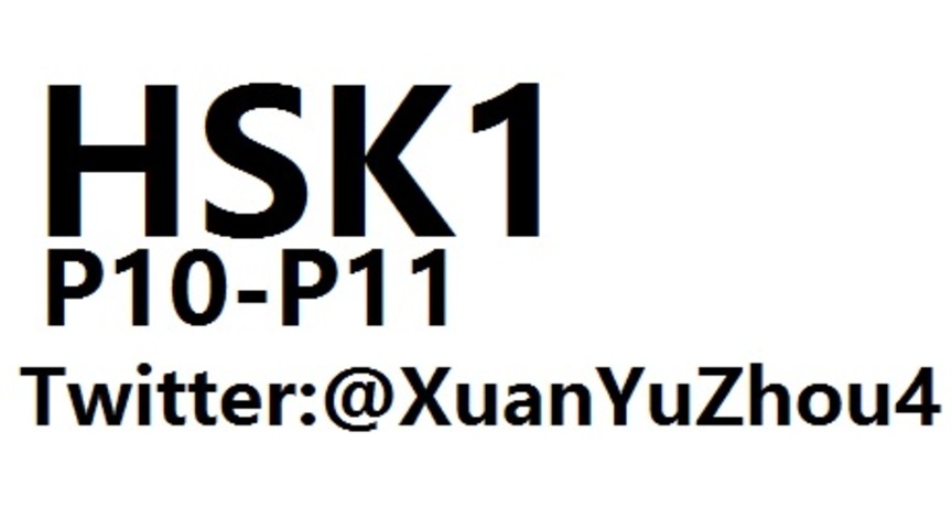 HSK1 P10-P11 汉语水平考试第一级教材第十页到第十一页讲解