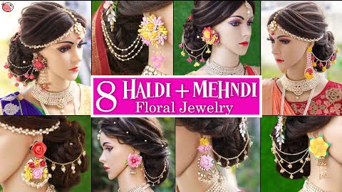 Royal Bridal!!.. ❤️(Haldi and Mehndi Ceremony) DiY Bahubali Earrings #Rich #floral-jewellery