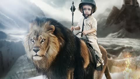 Photoshop Manipulation Tutorial Boy on Lion