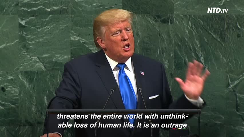 At U.N., Trump says U.S. may have to 'totally destroy' North Korea.mp4
