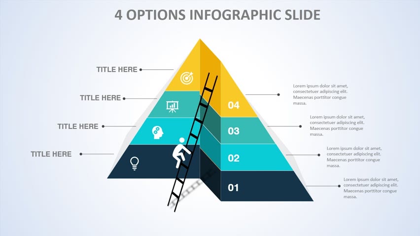 Create 4 steps with Pyramid shape Infographic Slide in PowerPoint Tutorial 941