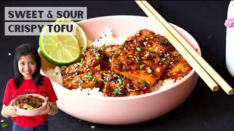Sweet and Sour Crispy Tofu - Vegan Air Fryer Recipe