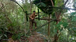 Build a tree house, set traps for wild animals - Long trip - Survival instinct | ep 114