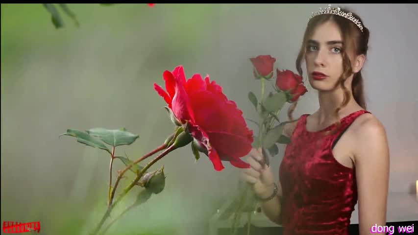 roses and a girl