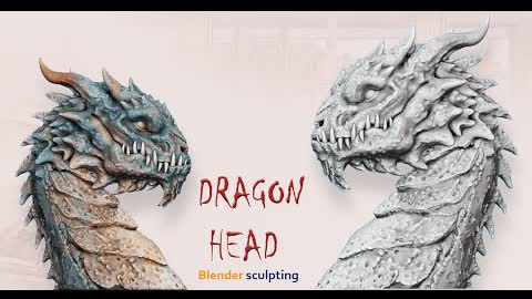 Sculpt a Dragon in Blender 2.8 - Time-lapse