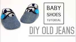 Diy old jeans | Baby Shoes Tutorial | FREE TEMPLATE DOWNLOAD | 牛仔婴儿鞋制作方法#HandyMum ❤❤