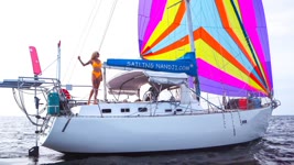 IT LOOKS LIKE A UNICORN FARTED! Our NEW Spinnaker! | Sailing Thailand, Ep 173