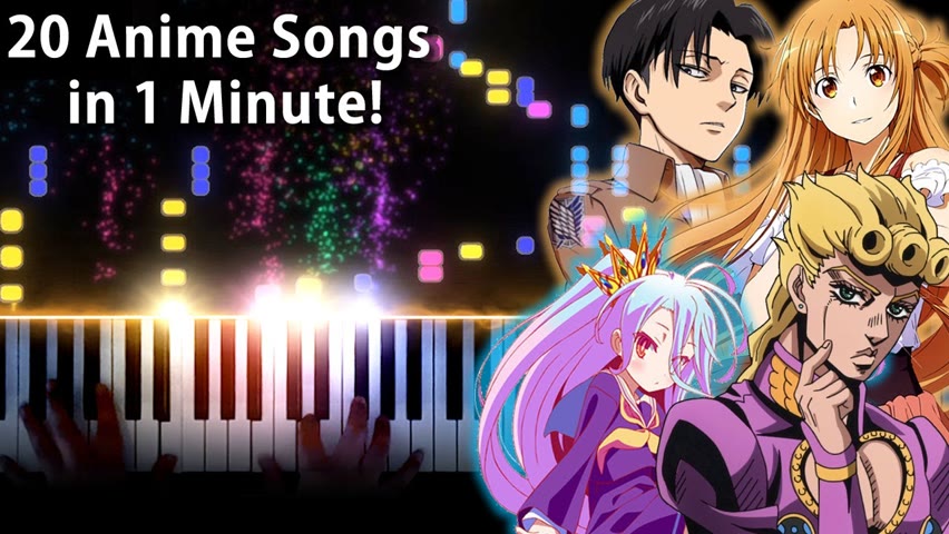 20 ANIME SONGS in 1 MINUTE!!! (Piano Medley)