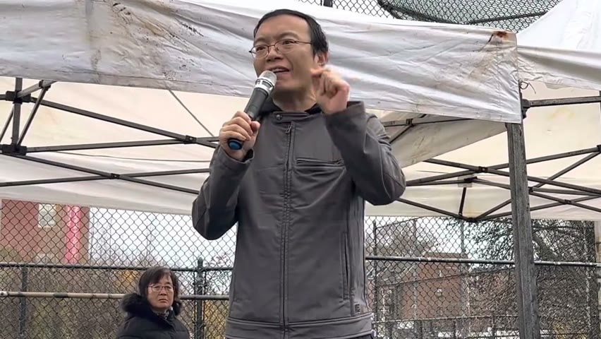 中国民主党全国委员会执行长陈闯创，12月3日在纽约基督徒联盟举办的支持“白纸革命”集会上发言