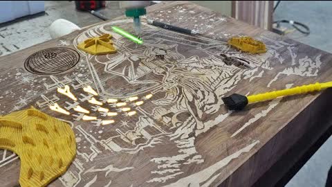 Star wars cutting board/butcher block. CNC inlay. Making process.