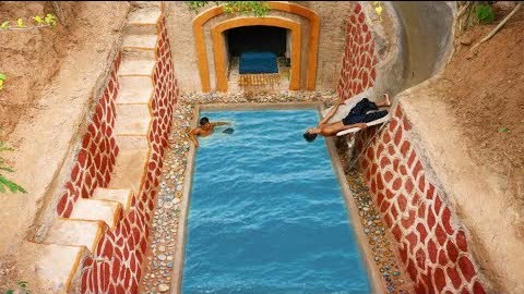 Build Underground Water Slide Swimming Pool The Front Underground Anceint Pool Temple