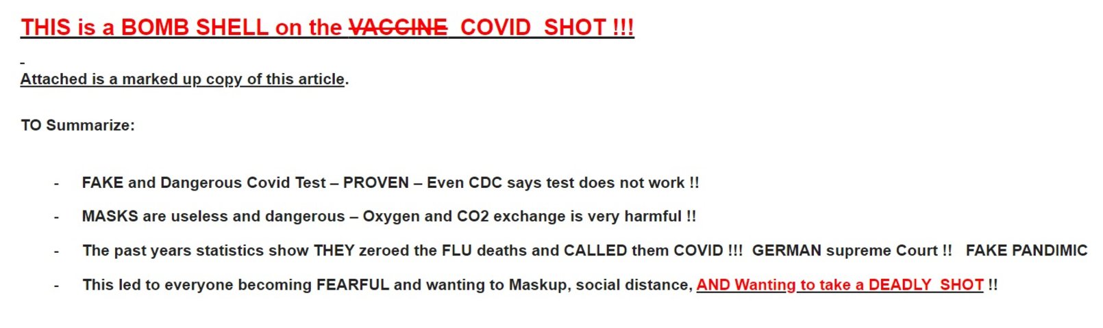 The COVID Vaccine is not a Vaccine (short version from CHD)
