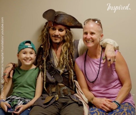 Johnny Depp surprises children at the hospital
