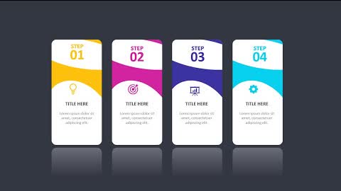 4 Colorful Steps slide in PowerPoint