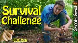 24 hour Survival Challenge – EDC Knife Only (thunderstorm struggles…)