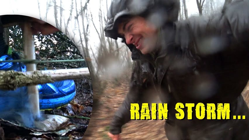 rainstorm bowdrill firemaking ~SURVIVAL without a TARP