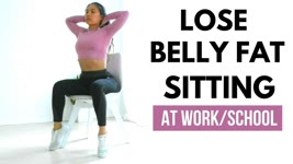 Lose hanging lower belly fat sitting - Beginner friendly chair workout