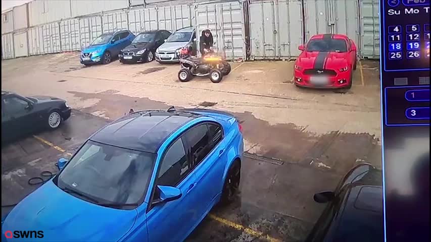 Man Crashes Quad Bike Into His Own Car—And It's All on Video