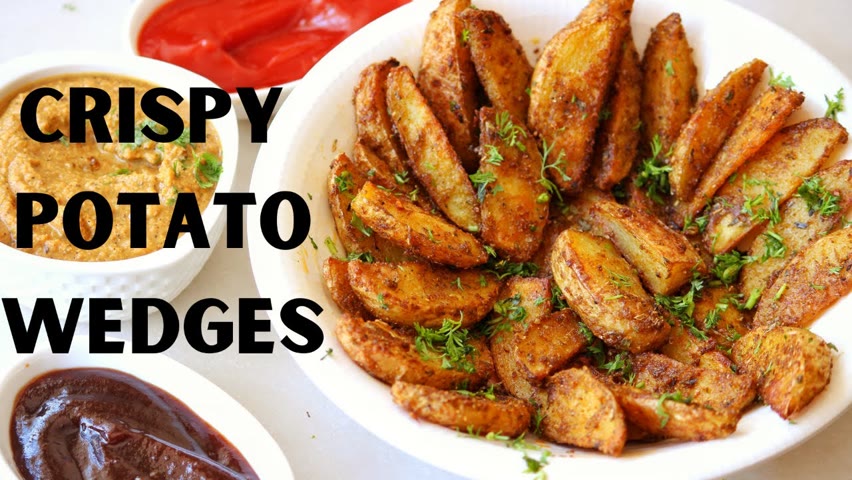 Crispy Potato Wedges in Oven - Vegan Recipe