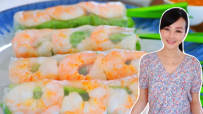 Vietnamese Fresh Spring Rolls Recipe (Summer Rolls) CiCi Li - Asian Home Cooking Recipes