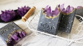 紫水晶寶石皂 - Geode Crystal Handmade Soap with cold process and melt&pour - 手工皂