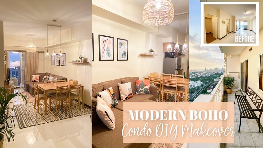 Condo DIY Makeover | 55 sqm Two Bedroom | Modern Boho Condo Design