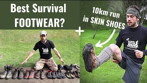 Rethinking FOOTWEAR for SURVIVAL. Minimalist vs Supportive? +10km run in hand made, DEER SKIN SHOES