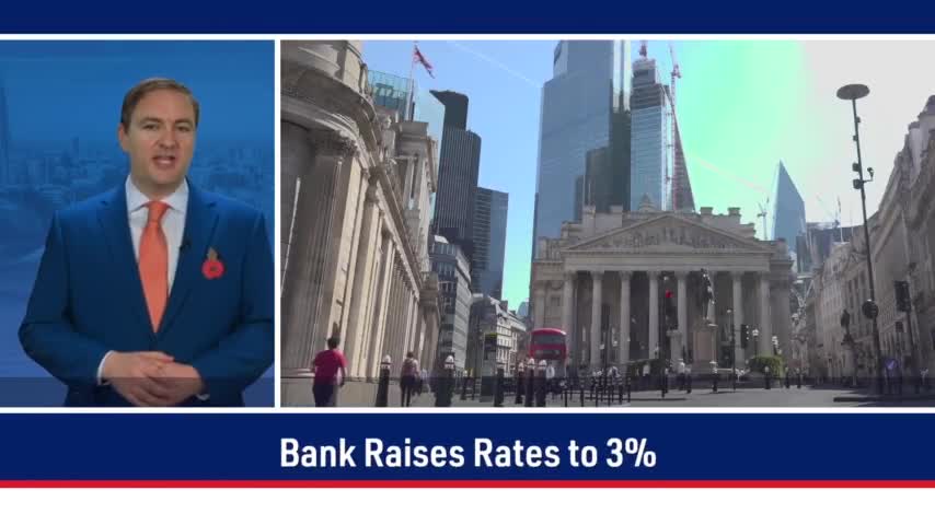 Bank of England Raises Interest Rates to 3 Percent; Rishi Sunak's COP27 U-turn