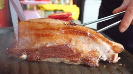 한입 삼겹살 Street BBQ, Grilled Pork Belly in Street - Korean Street Food