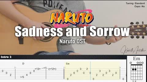 Sadness and Sorrow - Naruto OST | Fingerstyle Guitar | TAB + Chords