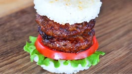 How to Make Rice Burgers #Shorts "CiCi Li - Asian Home Cooking"
