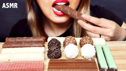 ASMR Chocolate Desserts - White & Milk Chocolate, KitKat, Ferrero Rocher, Kinder Bueno *No talking