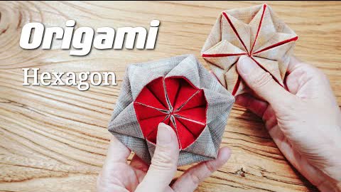 Origami Hexagon┃Folded Fabric Flowers Make Beautiful Ornaments