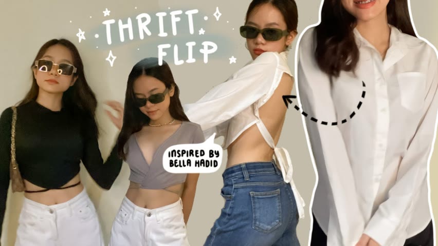 THRIFT FLIP | Bella Hadid Inspired Top & Wrap Tops | Villamor Twins