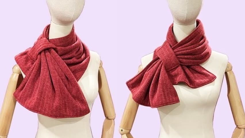 Very easy DIY 2-way scarf 🧣🧣🧣 Step by step sewing tutorial for beginners