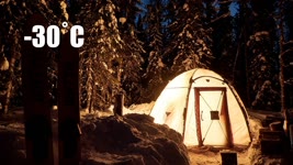 2 Days WINTER CAMPING. Hot Tent at -30˚С in March