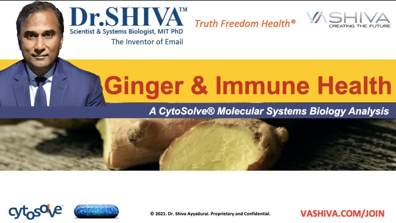 Dr.SHIVA LIVE: Power of Ginger for Immune Health & More - A CytoSolve Molecular Systems Analysis.