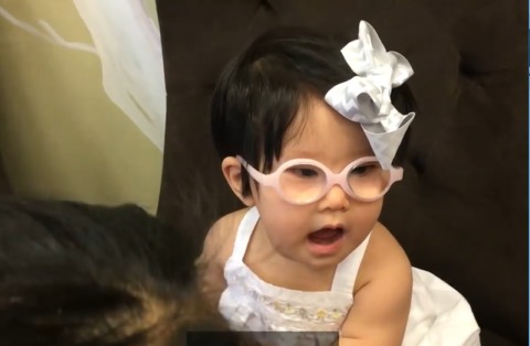 Baby Girl Wears Glasses for First Time